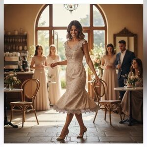 Scott McClintock Cream Lace Wedding Dress